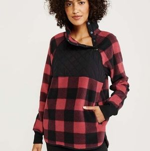 Only worn once abercrombie & fitch plaid fleece